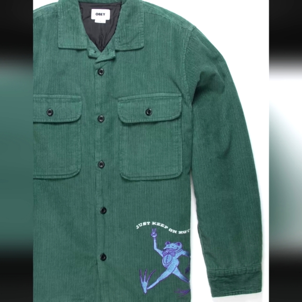 NWT OBEY York Mens Corduroy Shirt Jacket